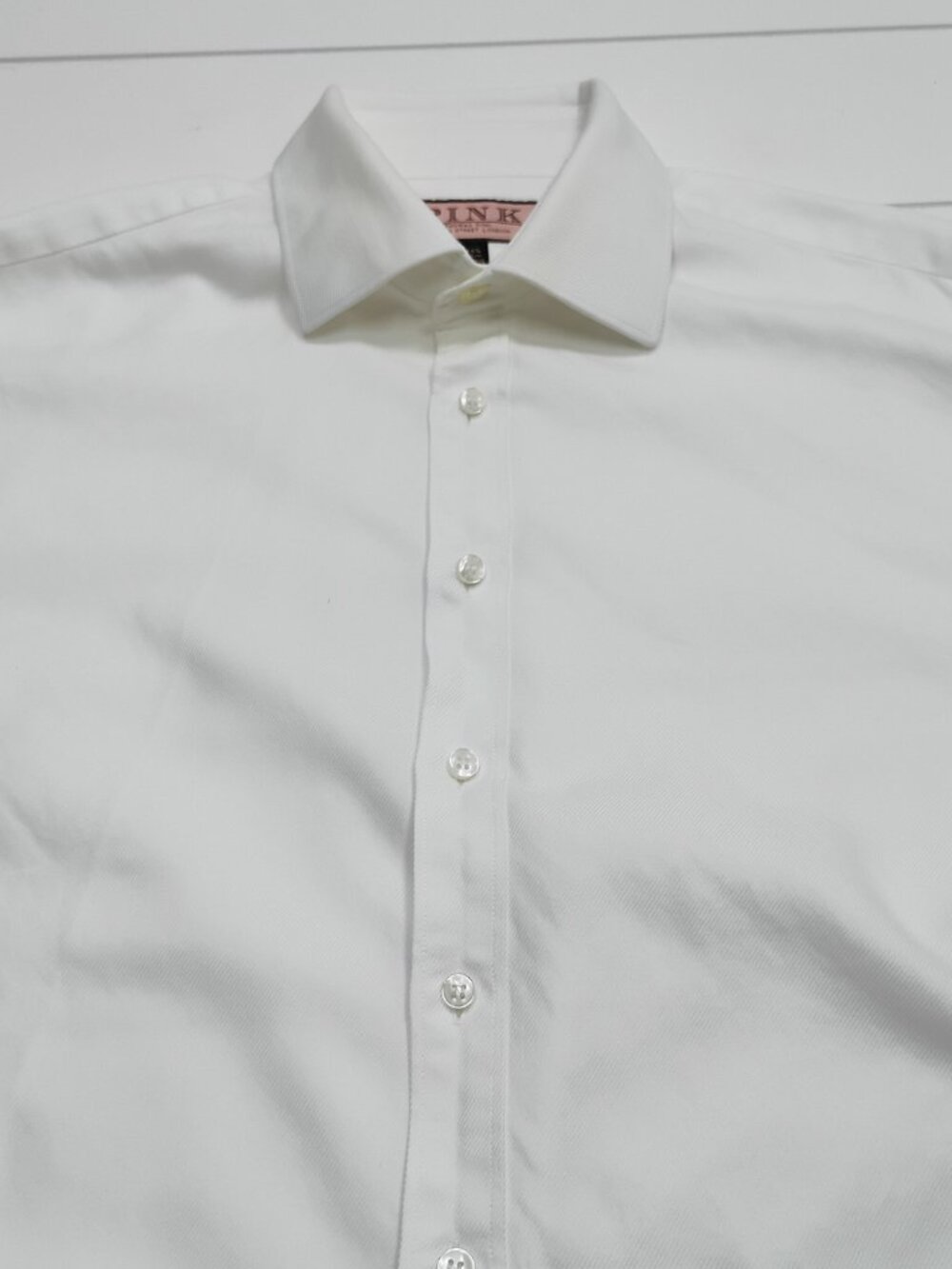 Thomas Pink Slim Fit White Dress Shirt 16.5 42 French Cuff Luxury Business - Picture 5 of 9